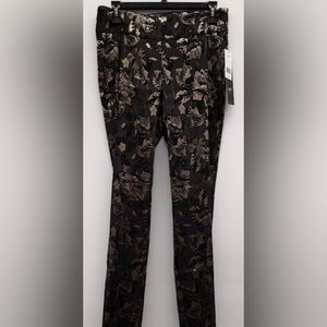 Up! Women's Ultimate Slimming Floral Straight Tummy Control Gold Size 8